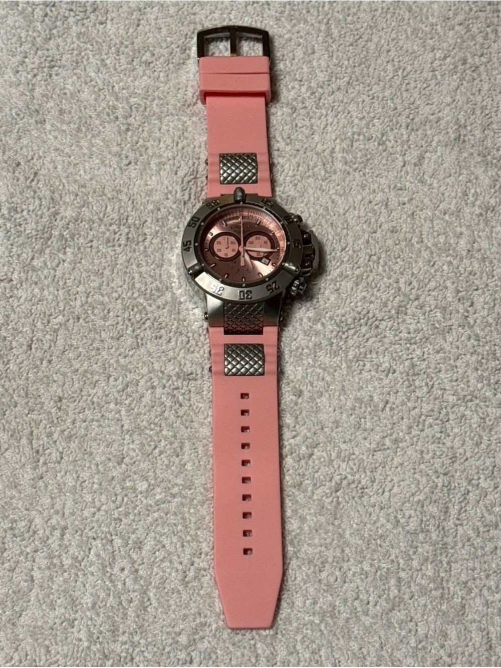 Invicta Men’s Subaqua Model 1383 Rose Pink Chronograph Stainless Steel Watch